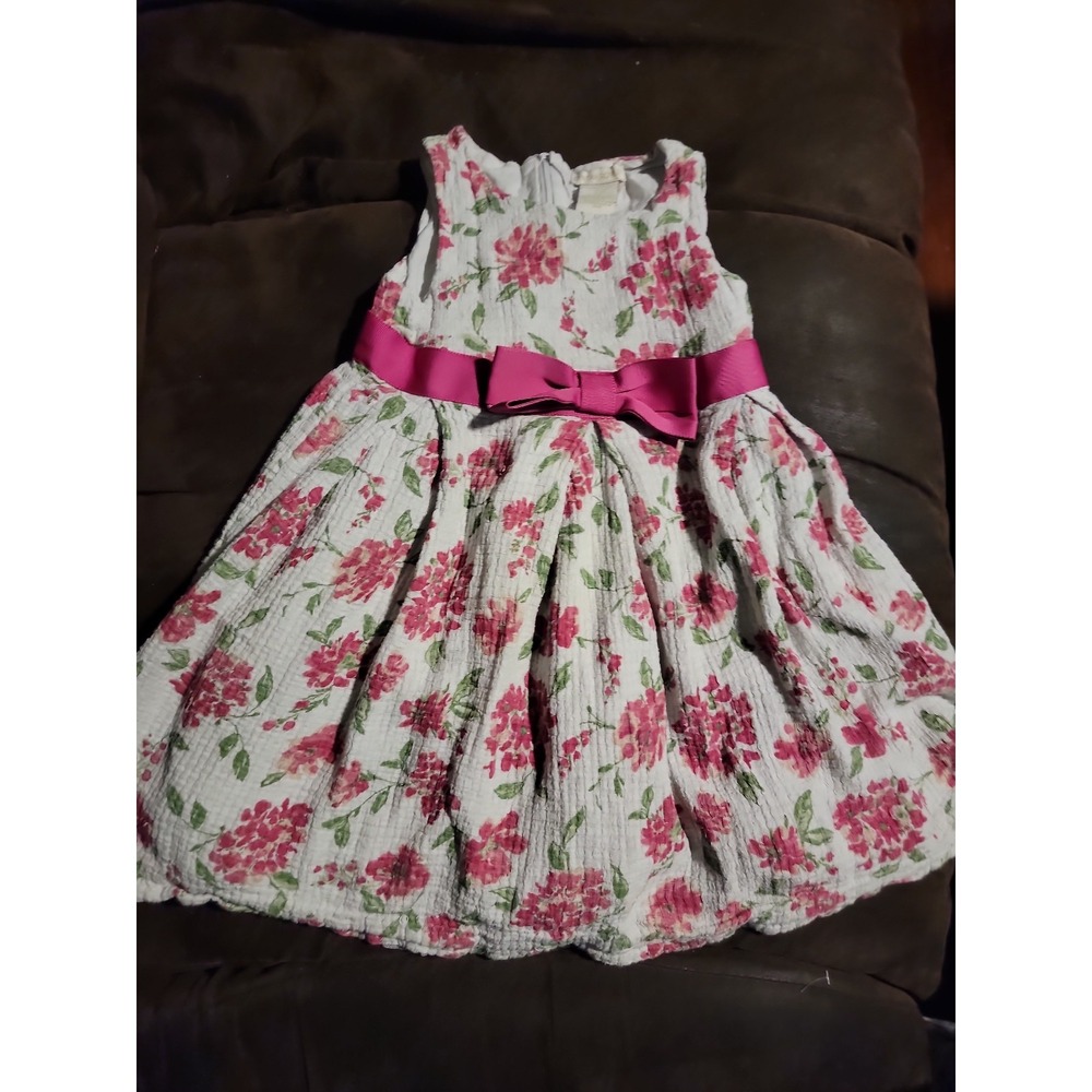 Cynthia rowley spring floral Easter dress with pink bow size 7
